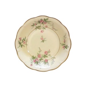 Antique Theodore Haviland Limoges Sylvia Coupe Soup Bowl Victorian Pink Roses Shabby Cottage Chic
