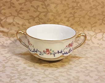 Antique Haviland Limoges Garland Pattern Cream Soup Cup Pink Roses Victorian