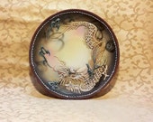 Antique Dragonware Saucer 5.5 quot 1920s Gray Moriage Dragon Blue Eyes Shabby Cottage Chic
