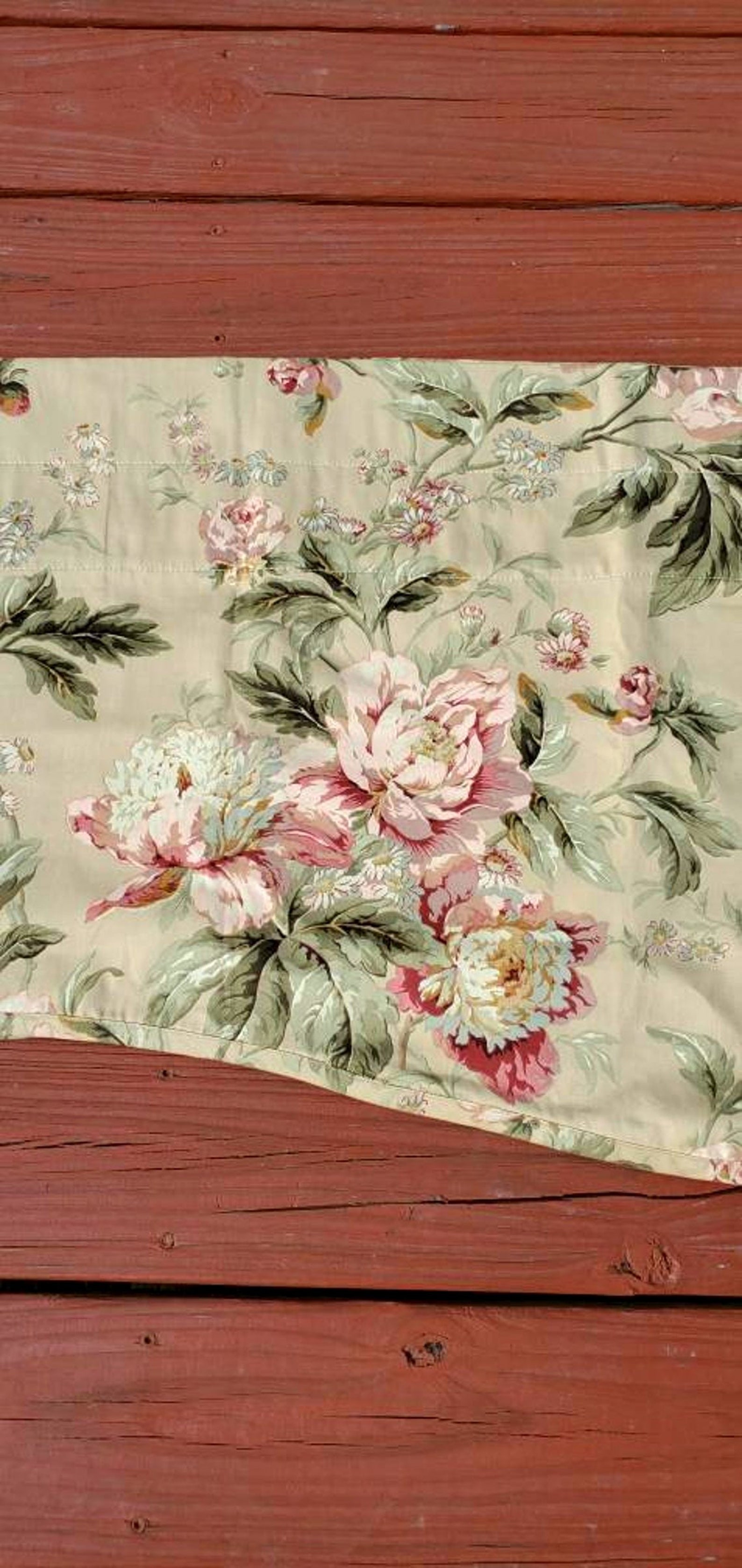 Waverly Home Classics Forever Yours Valance Tan and Pink Etsy