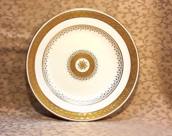 Antique Minton's Plate for Tiffany and Co 7.75" Gold Encrusted Bands Shabby Cottage