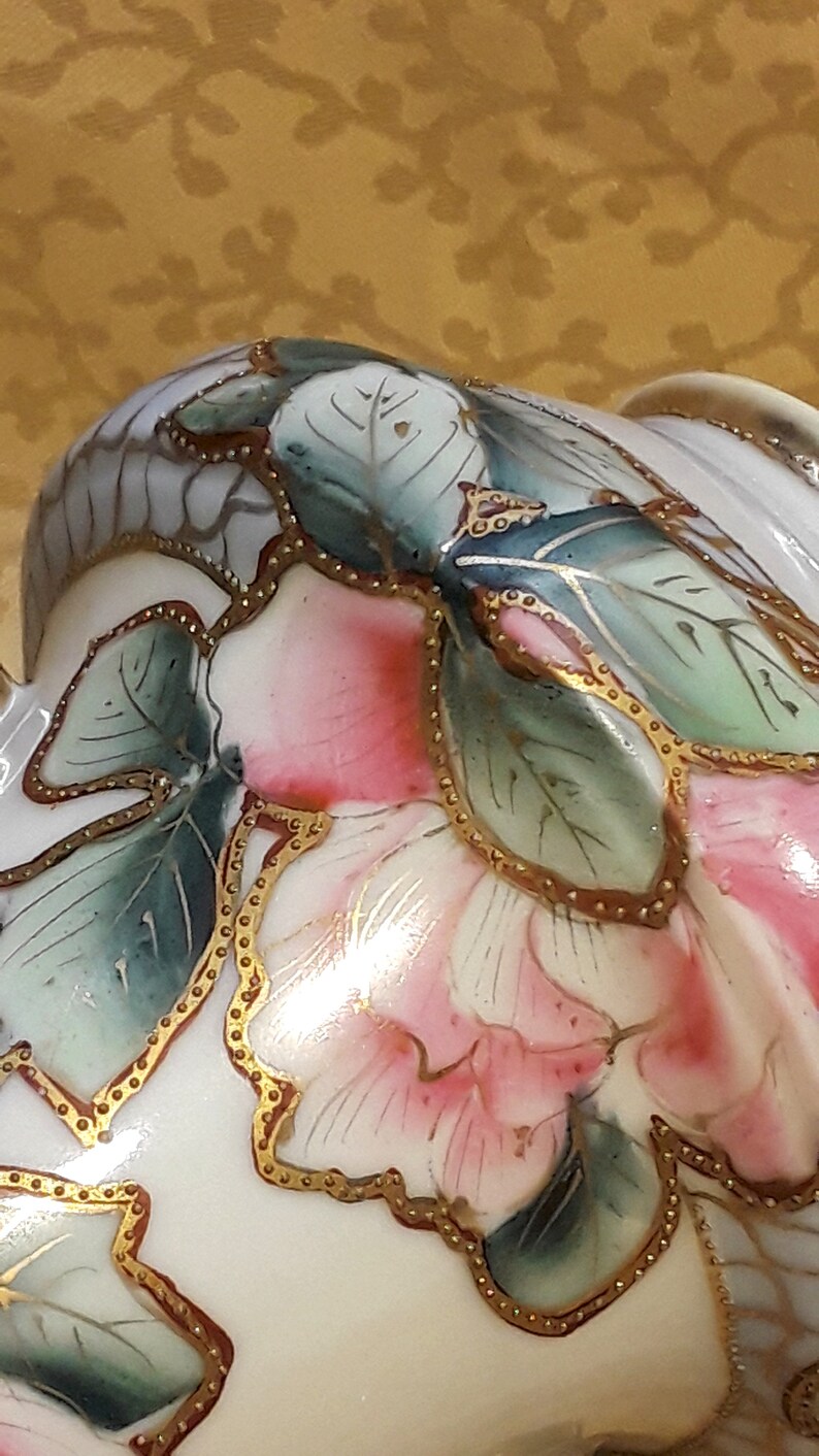 Antique Nippon Vase With Handles Hand Painted Floral Victorian ...