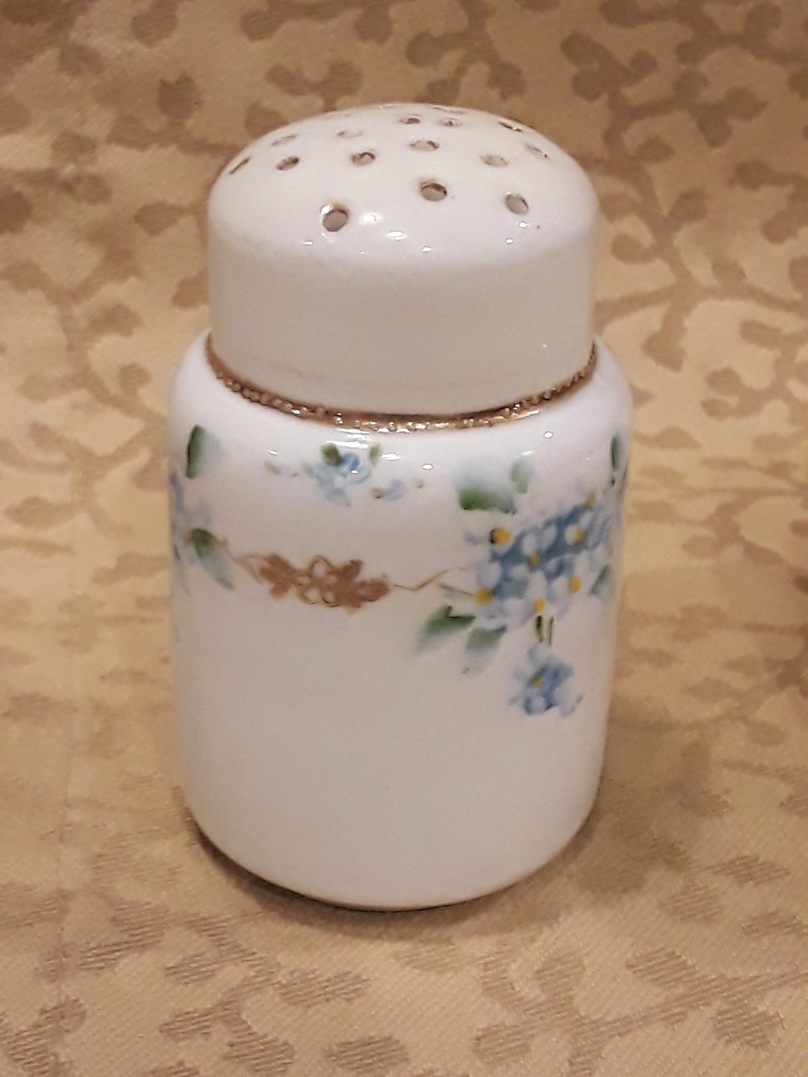 Antique Nippon Salt Pepper Shaker Set Hand Painted Blue Etsy