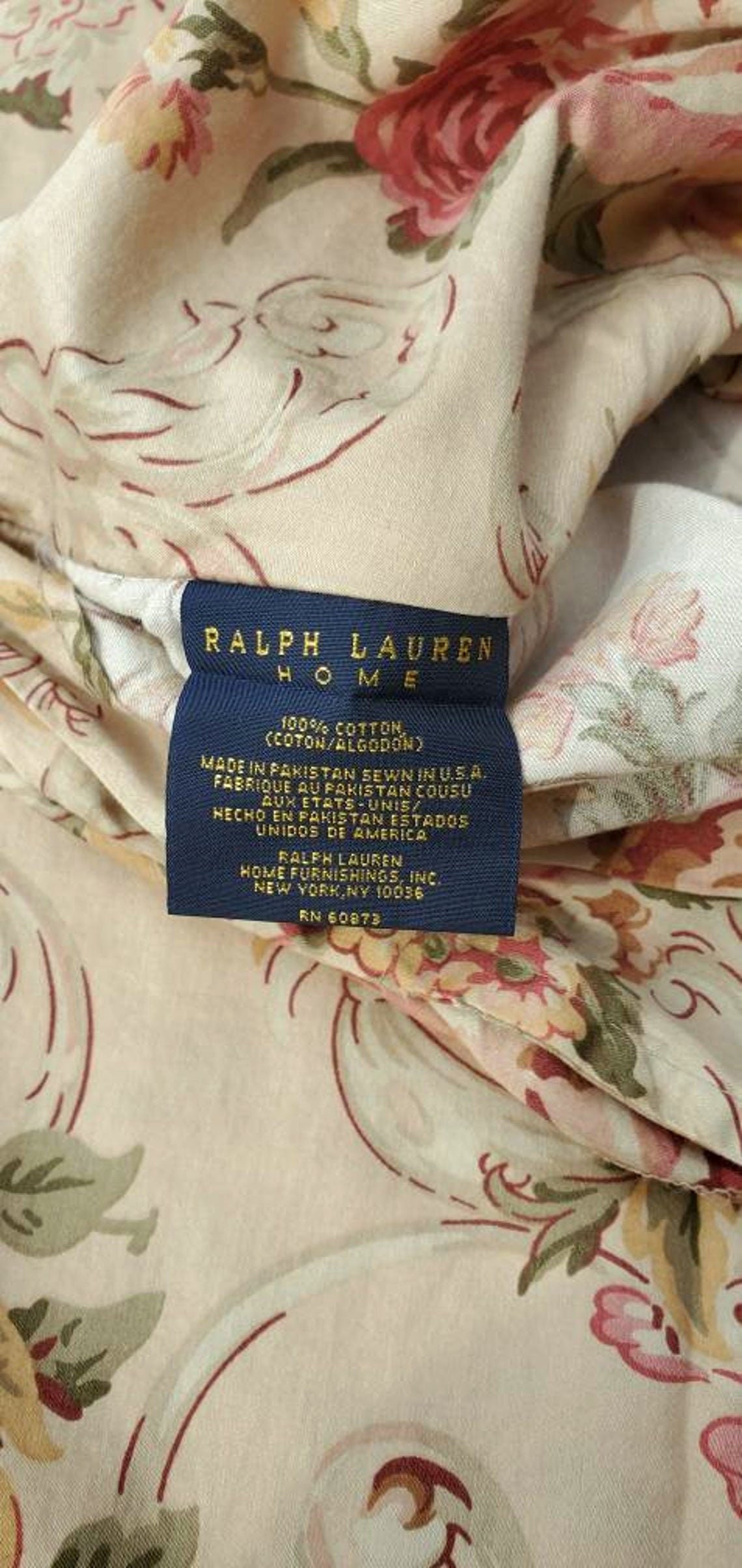 Vintage Ralph Lauren Guinevere Twin Duvet Cover With Button Etsy