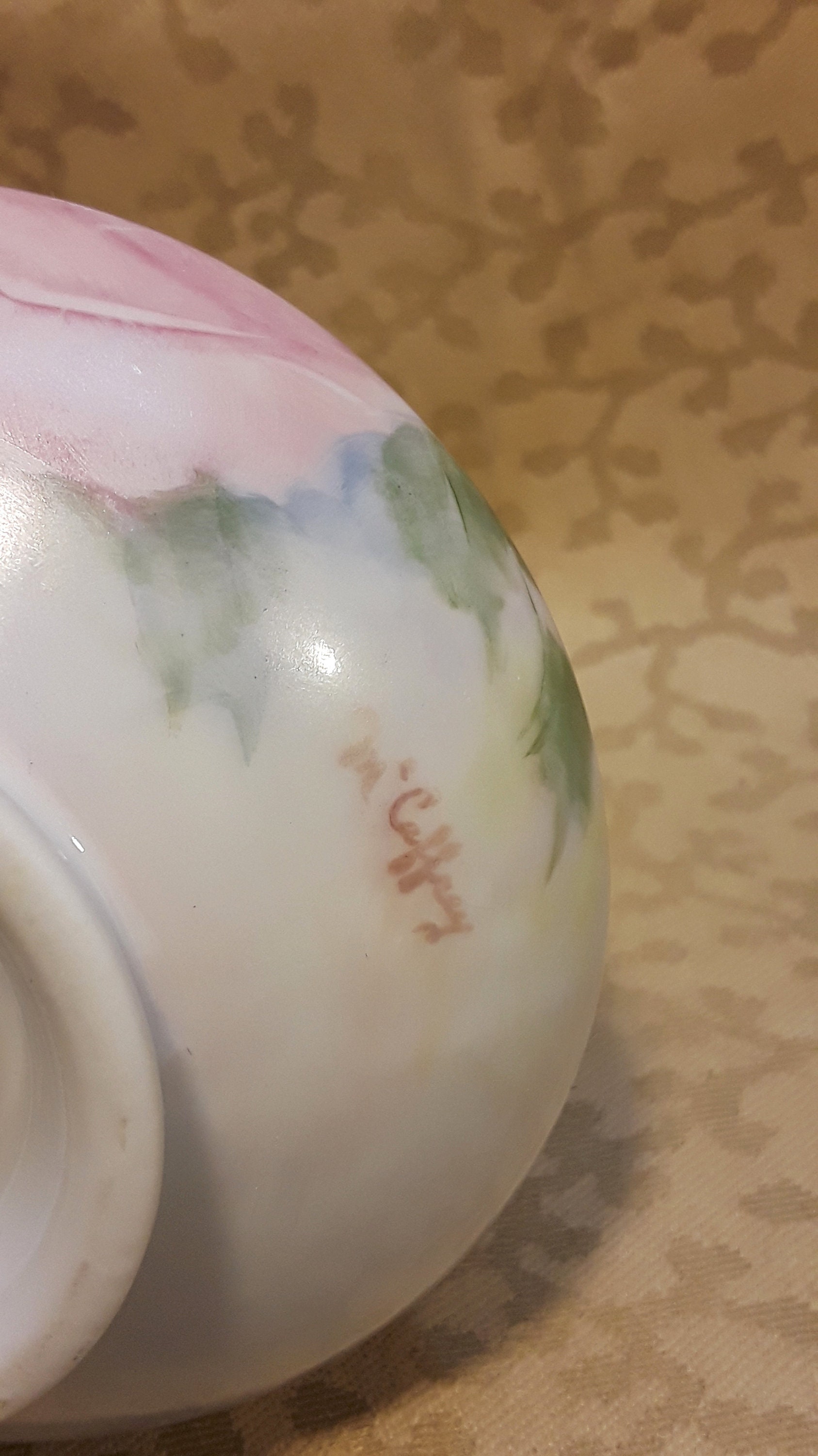 Antique Bud Vase Hand Painted Soft Pink Roses Signed Mccaffrey | Etsy