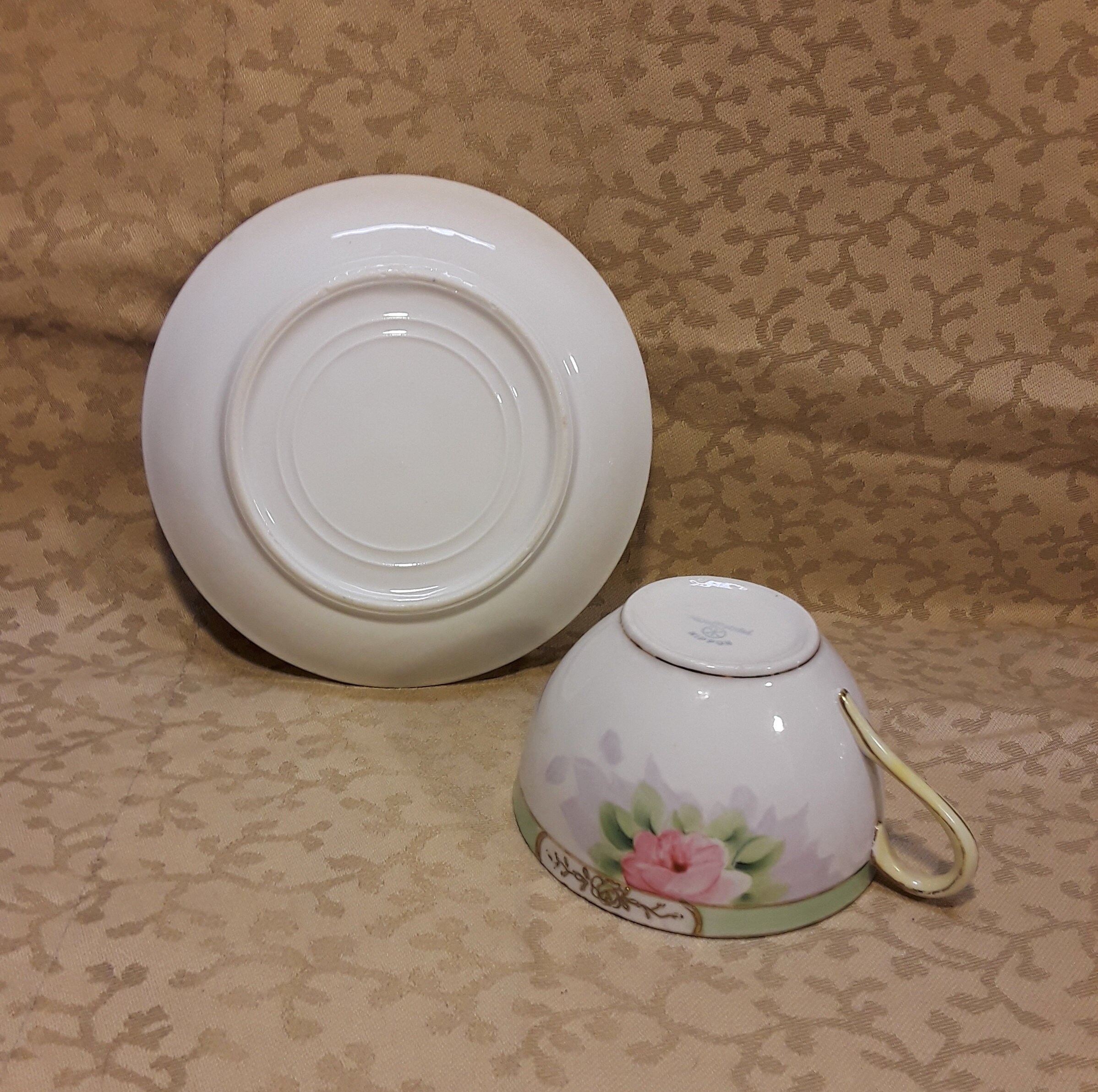 Antique Nippon Single Tea Cup and Saucer Set Hand Painted