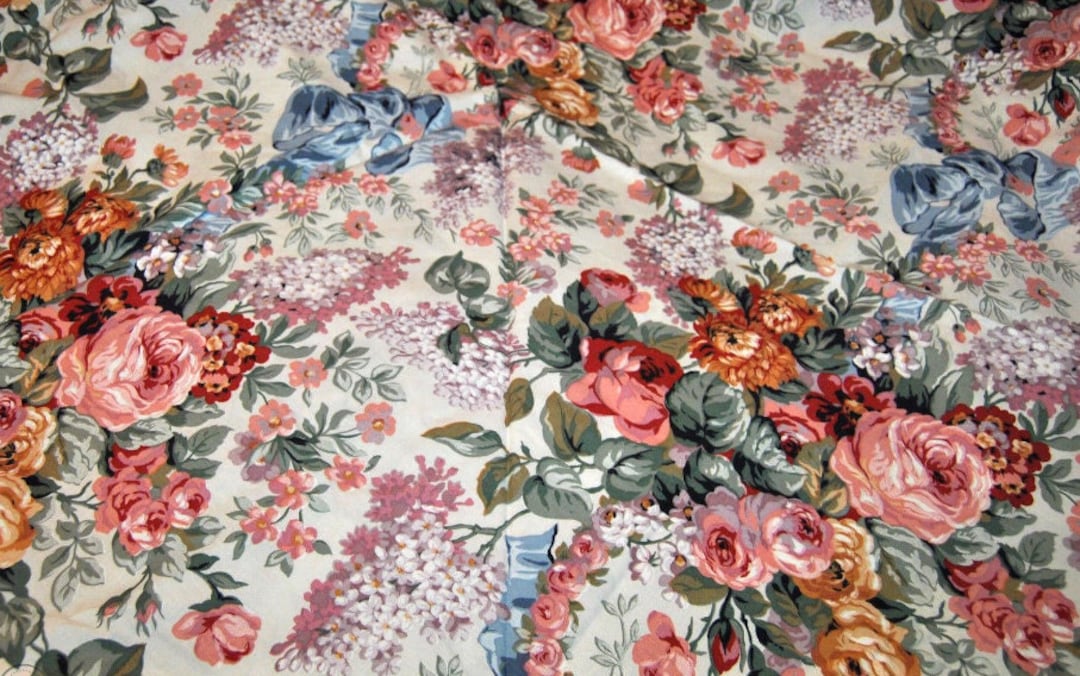 Vintage Ralph Lauren Allison ROUND Table Cloth Victorian Floral