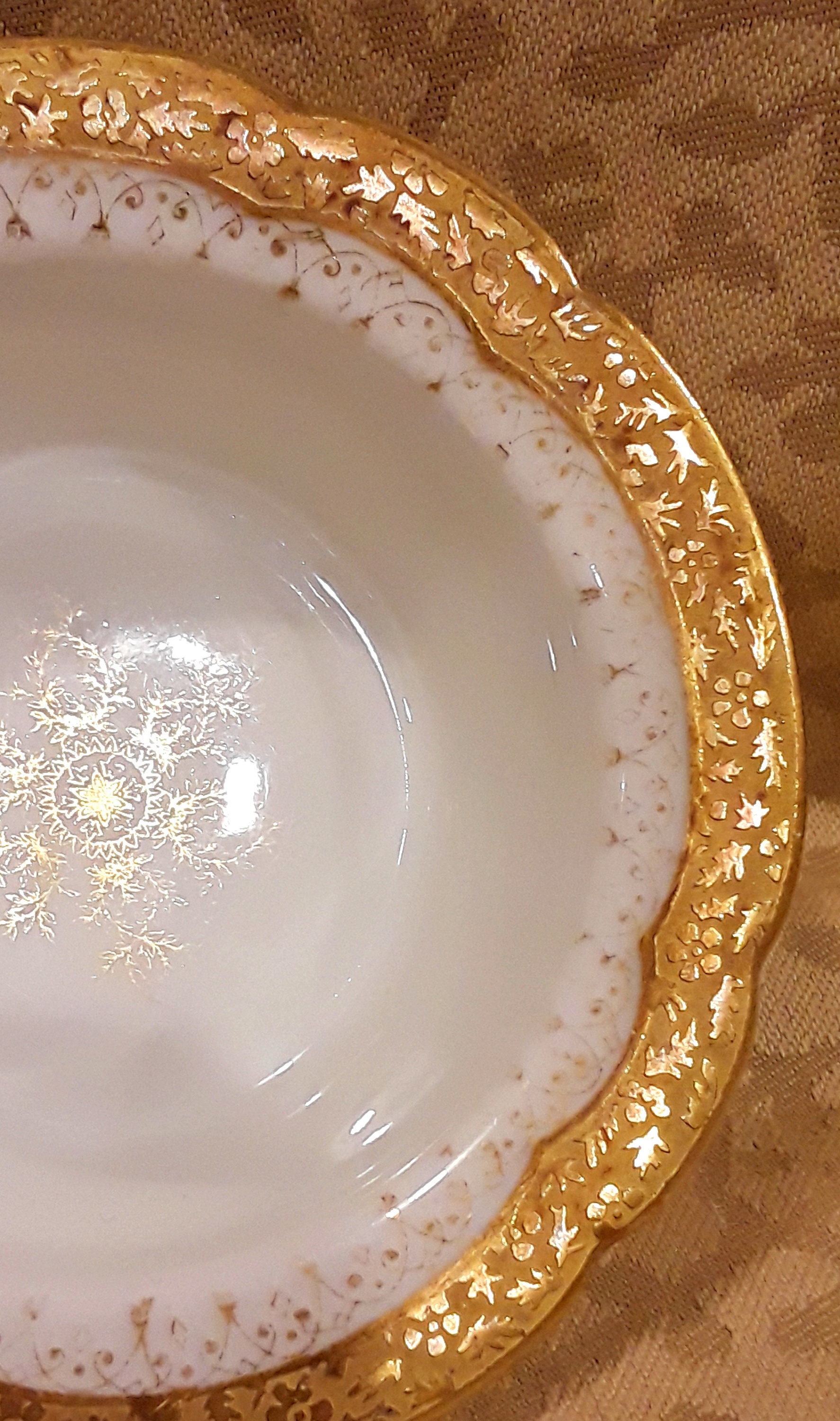 Gold Rim Ramekin Antique CA Limoges Ramekin Gold Encrusted Ovington Victorian Shabby ...