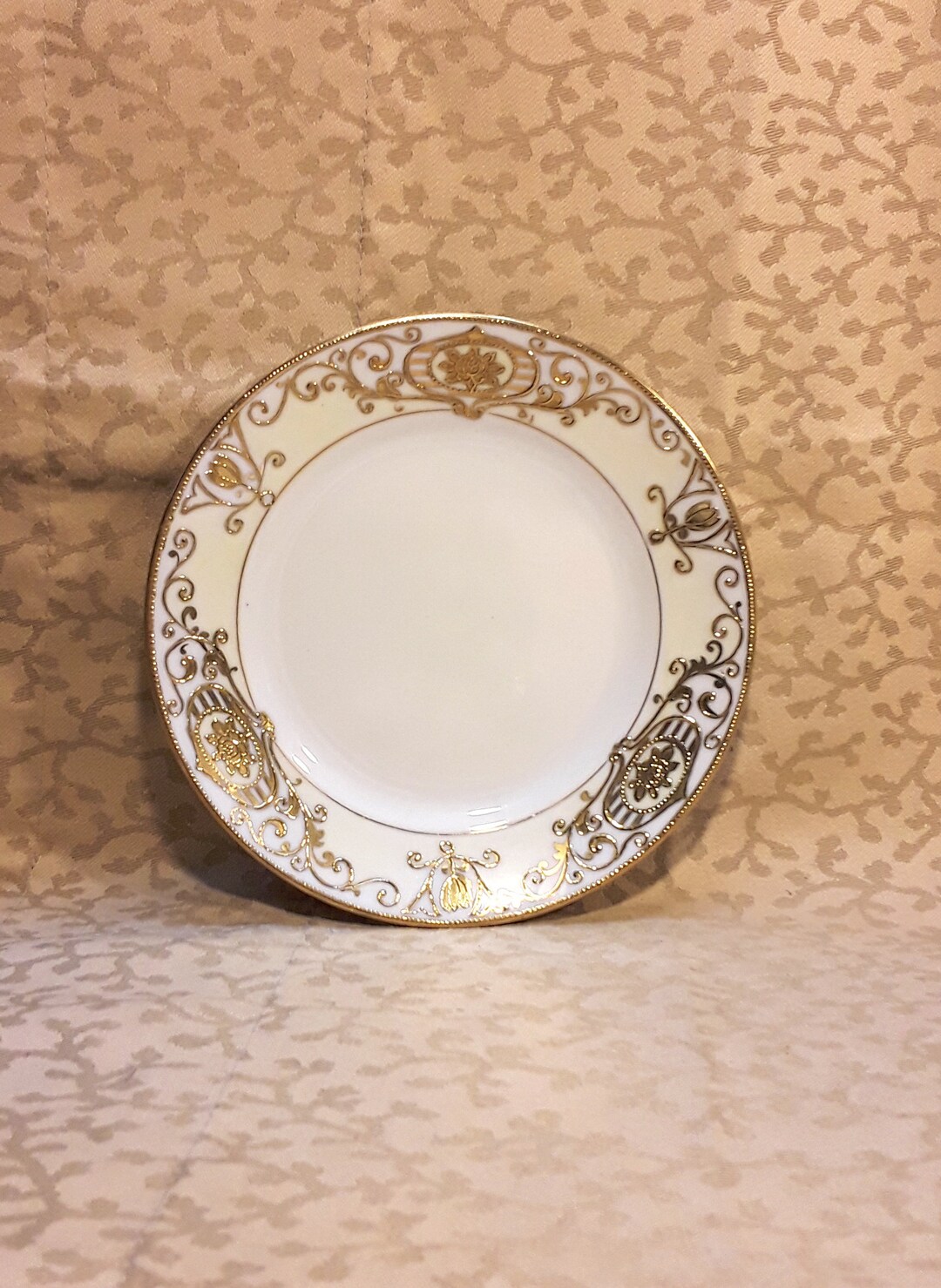 Vintage Noritake Bread Plate 6.5 Christmas Ball Xmas Pattern 175 Green