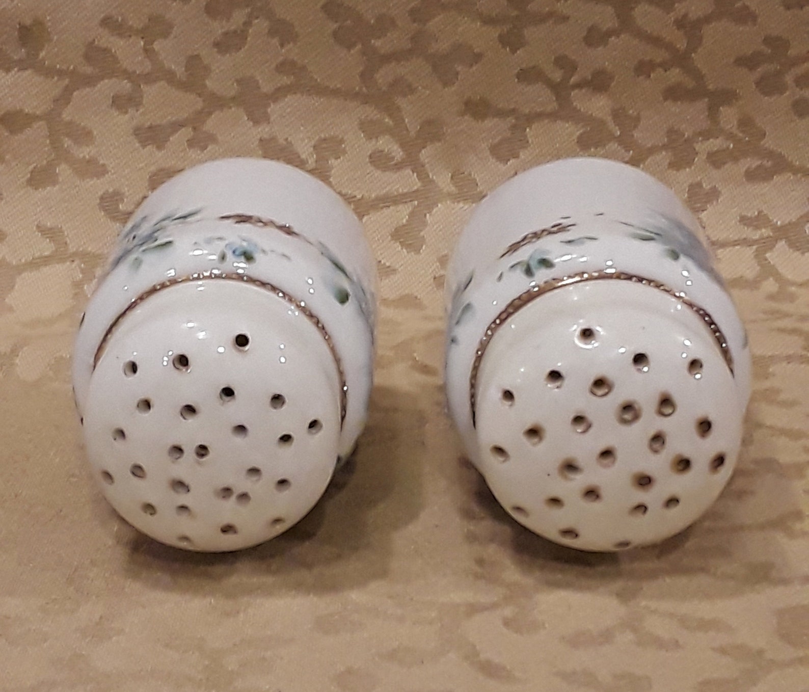 Antique Nippon Salt Pepper Shaker Set Hand Painted Blue Etsy