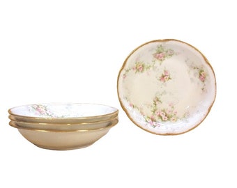 アンティーク リモージュ焼 手描き ビクトリアドレッシングセット ボトル＆宝石箱 アンティーク リモージュ焼 手描き ビクトリアドレッシング