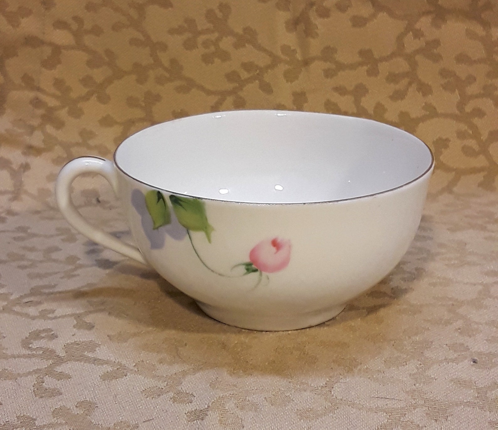 Antique Nippon Single Tea Cup and Saucer Set Hand Painted Pink Etsy