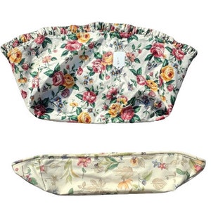 Pair Longaberger Basket Liners Floral Vintage French Country Shabby Victorian Cottage Chic