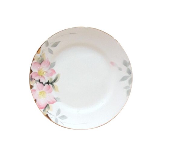 Vintage Noritake Azalea Dessert Plates, Set of 4, Hand-painted