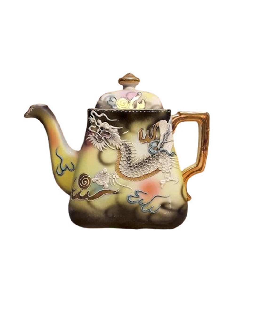 Antique Dragonware Teapot Tea Pot Moriyama Rectangle Art Deco 1920s ...