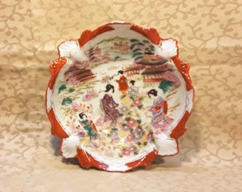 Antique Nippon Geisha Bowl Hand Painted Geishaware Shabby Cottage Chic