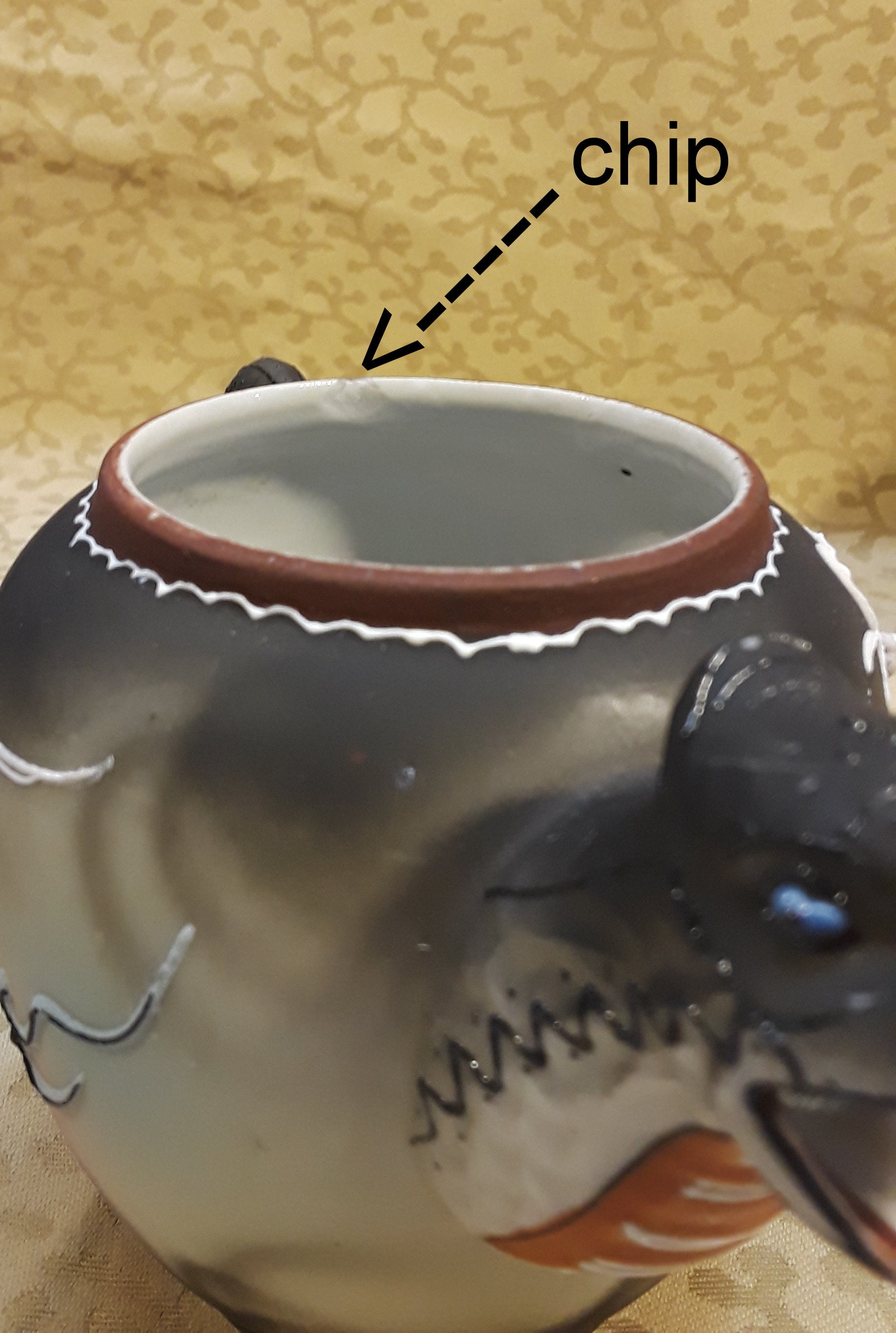 アンティーク ドラゴンウェア シュガーボウル 1920年代 グレー