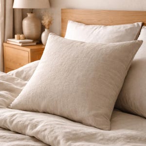 Handgemaakte 100% linnen kussenslopen, natuurlijke, minimalistische beddengoedset