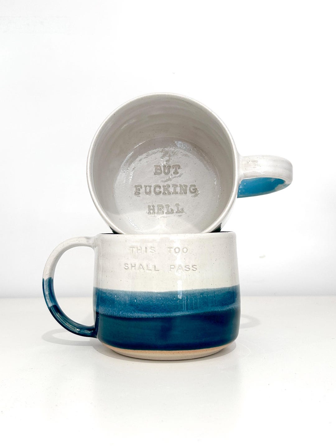 This Too Shall Pass But F*cking Hell Mug / ceramic coffee cup / handmade tea & coffee / cu