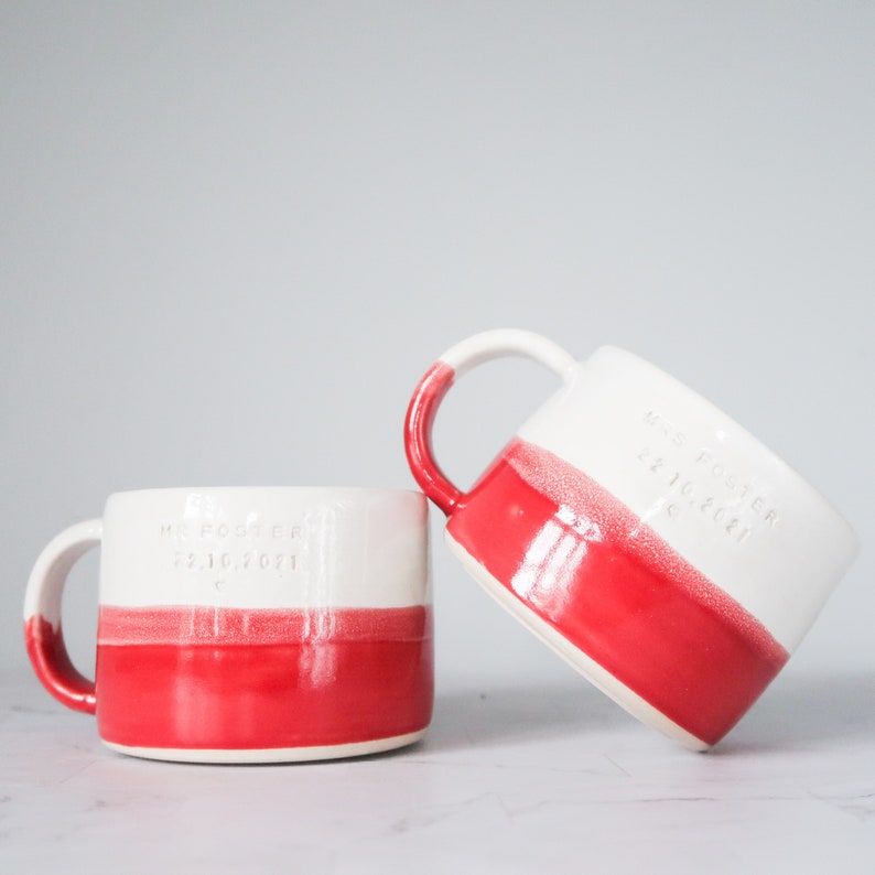 Personalised ceramic mug / handmade tea & coffee / ceramic mug / customised / wedding gift / housewarming / valentines present image 2