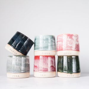 Handmade ceramic personalised tumbler | wedding favour | bridesmaid groomsmen gift | cocktail cup | gin & tonic glass