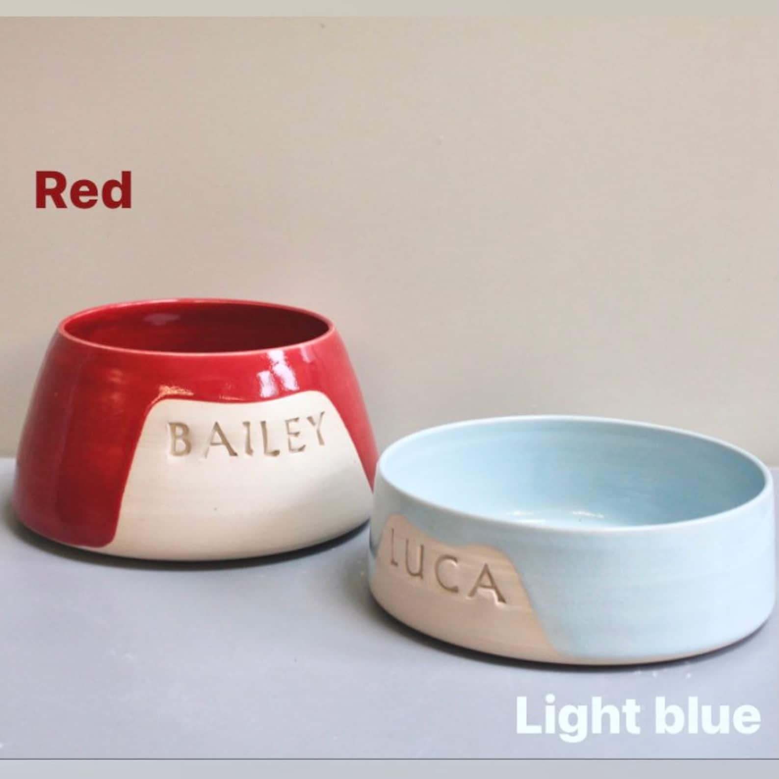 Personalised ceramic pet bowl Handmade dog cat water food Etsy