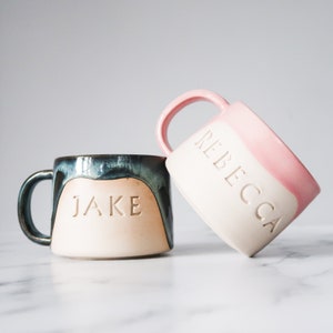 Personalised ceramic mug / handmade tea & coffee / ceramic mug / customised / wedding gift / housewarming / valentines present