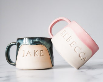 Personalised ceramic mug / handmade tea & coffee / ceramic mug / customised / wedding gift / housewarming / valentines present