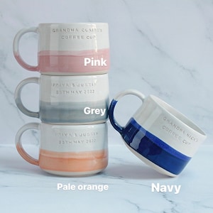 Personalised ceramic large mug / handmade tea & coffee / ceramic mug / customised / wedding gift / housewarming / valentines present Pale Orange