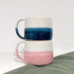 Grande tasse personnalisée en céramique de 400 ml / thé et café fait main / personnalisé / cadeau de mariage / pendaison de crémaillère / cadeau Saint-Valentin / tasse à café