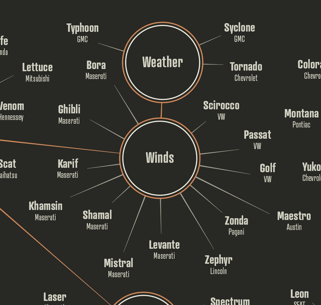 Taxonomy Of Car Model Names Infographic Art Print Poster Etsy