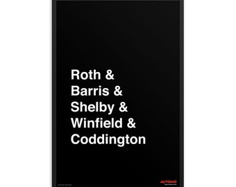 Homenaje a los constructores de coches personalizados americanos y Hot Rod - Póster de automoción con impresión artística enmarcada