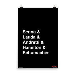 Formula 1 Drivers Tribute - Art Print Automotive Poster