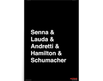 Homenaje a los conductores de Fórmula 1 - Póster automotriz con impresión de arte