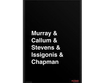 Homenaje a los diseñadores de automóviles ingleses - Impresión de arte enmarcada Póster automotriz