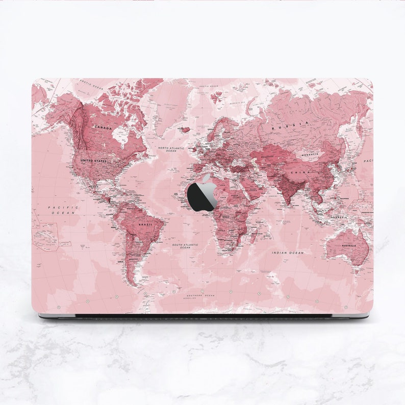 Pink World Map Macbook Case Pink Marble Macbook Air 13 Case Etsy Pink World Map Macbook Case Pink Marble Macbook Air 13 Case Etsy