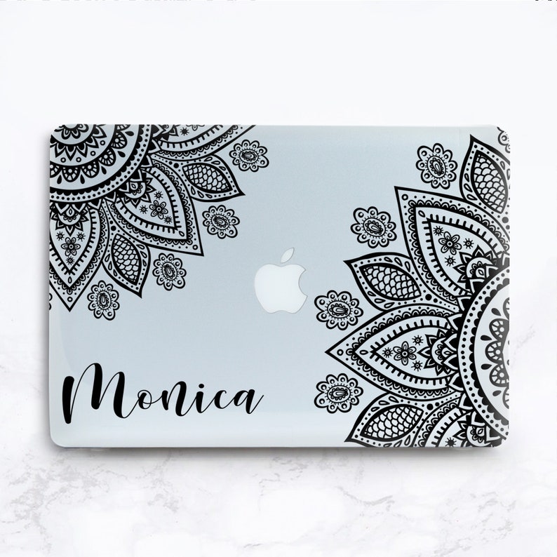 Custom MacBook Case Mandala MacBook Pro 13 inch Case Personalized MacBook Air Case Named MacBook Pro 15 Case Mac Retina 15 in clear MacBook