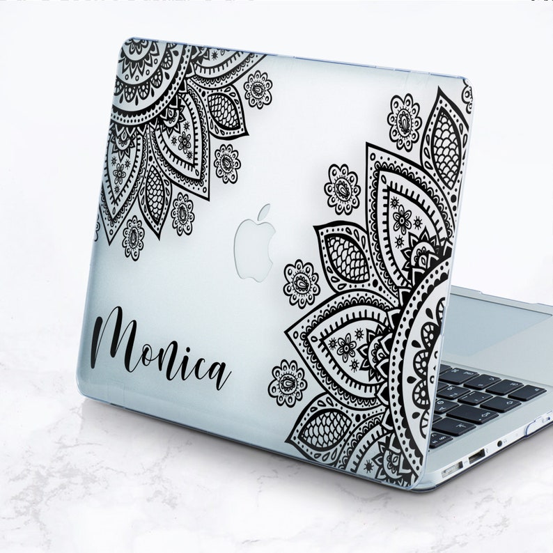 Custom MacBook Case Mandala MacBook Pro 13 inch Case Personalized MacBook Air Case Named MacBook Pro 15 Case Mac Retina 15 in clear MacBook
