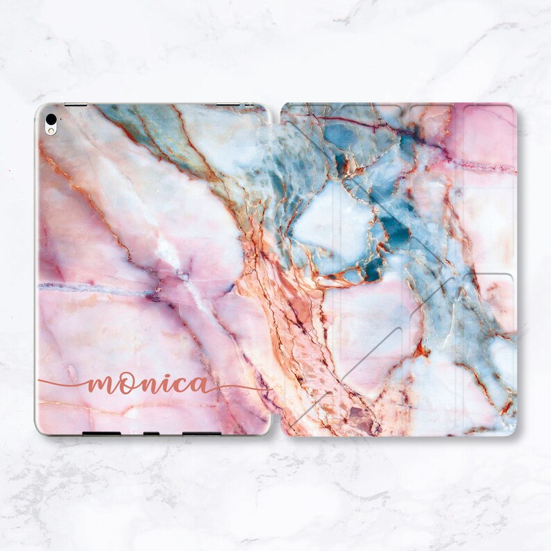 Custom iPad case Pink marble iPad pro 12.9 case rose gold Etsy