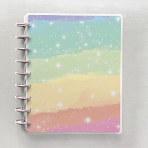 Starry Rainbow Planner Covers | Sizes: Mini, Classic, Big, Junior (Half Letter) | Handmade for Discbound Planner Covers