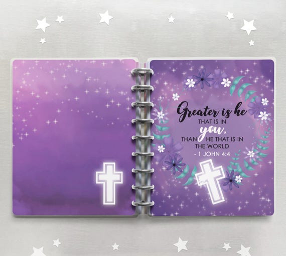 Floral Christian Planner Covers fits Disc Bound Planner Cover | Sizes: Mini, Classic, Big, or Half Letter / Junior | Handmade