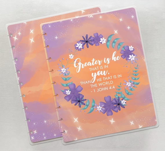 Floral Christian Planner Covers fits Disc Bound Planner Cover | Sizes: Mini, Classic, Big, or Half Letter / Junior | Handmade
