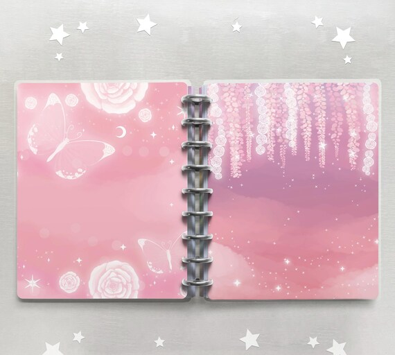 Pink Floral Planner Cover fits 7 Disc, 8 Disc, 9 Disc, and 11 Disc Planners | Mini, Classic, Big, Half Letter - Junior Discbound Planner