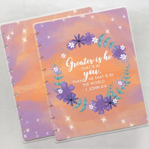 Floral Christian Planner Covers fits Disc Bound Planner Cover | Sizes: Mini, Classic, Big, or Half Letter / Junior | Handmade