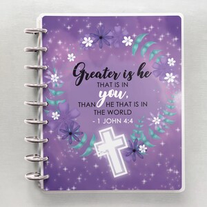Floral Christian Planner Covers: Laminated Cover, Disc Bound