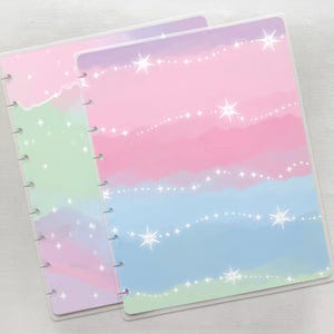 Pink and Blue Planner Covers for Disc Bound Planner Cover - Mini, Classic, Big, or Half Letter Size | Handmade
