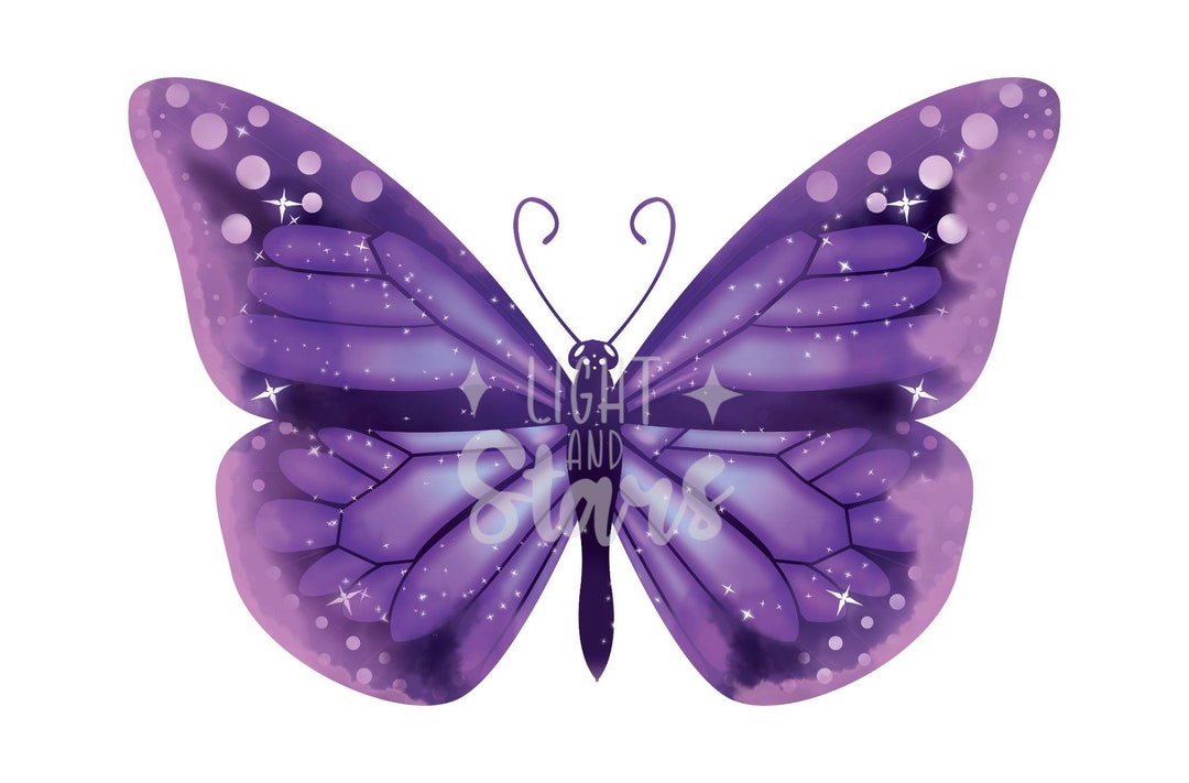 Purple Butterfly PNG Highresolution Digital Download Etsy
