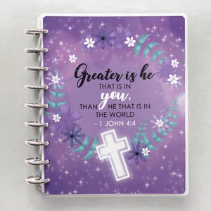 Floral Christian Planner Covers: Laminated Cover, Disc Bound