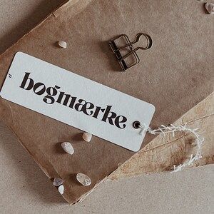 Handgemachtes Lesezeichen Unikat Vintage Lesezeichen mit Typografie-Motiv Geschenk für Bücherfreunde Dänisch Bild 2