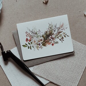 Mini Grußkarte | DinA7 Karte | Vintage Blumenkarte mit Umschlag | Handgemachte Grußkarte | Muttertags-Karte